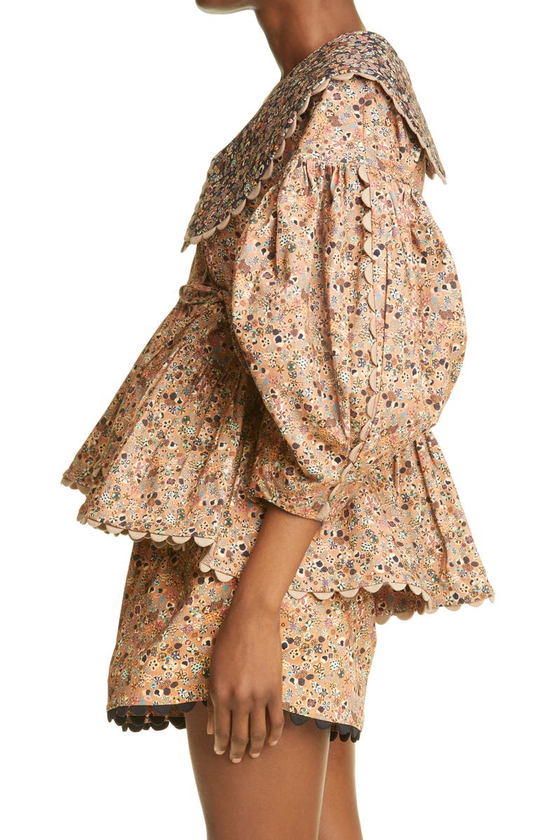 Kika Vargas Shona Print Wrap Top with Overlay, Alternate, color, 