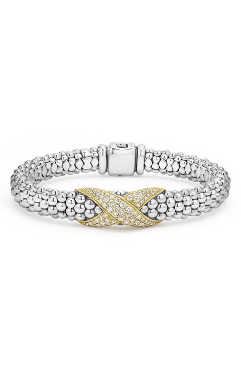 Embrace Pavé Diamond Center X Bracelet