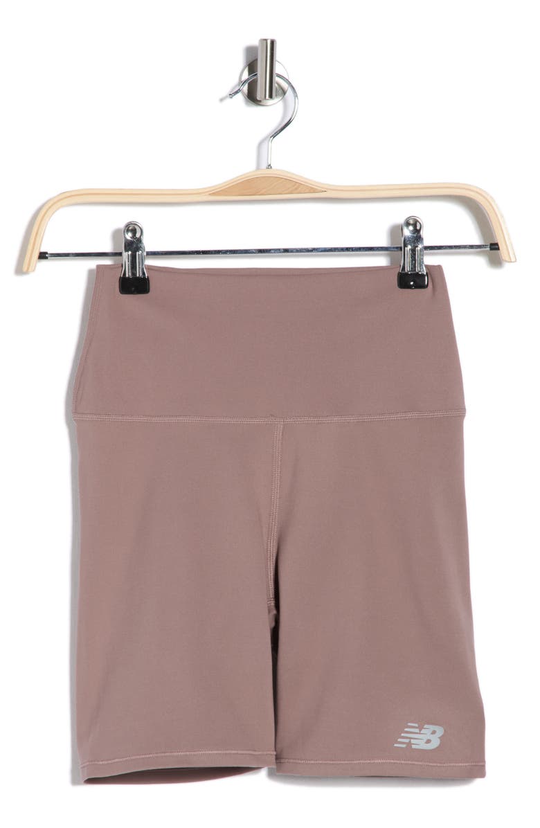 New Balance NB Harmony 6-Inch High Rise Performance Athletic Shorts, Main, color, Brown