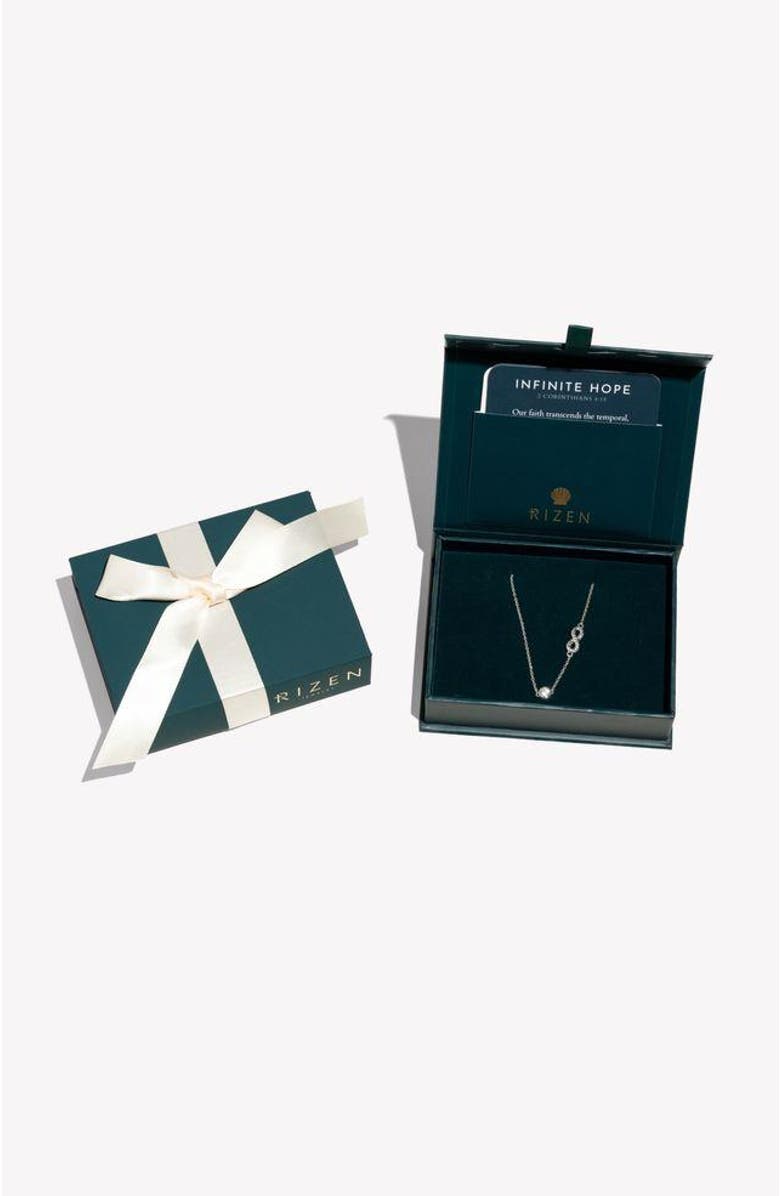 Rizen Jewelry Infinite Hope Necklace, Alternate, color, Sterling Silver