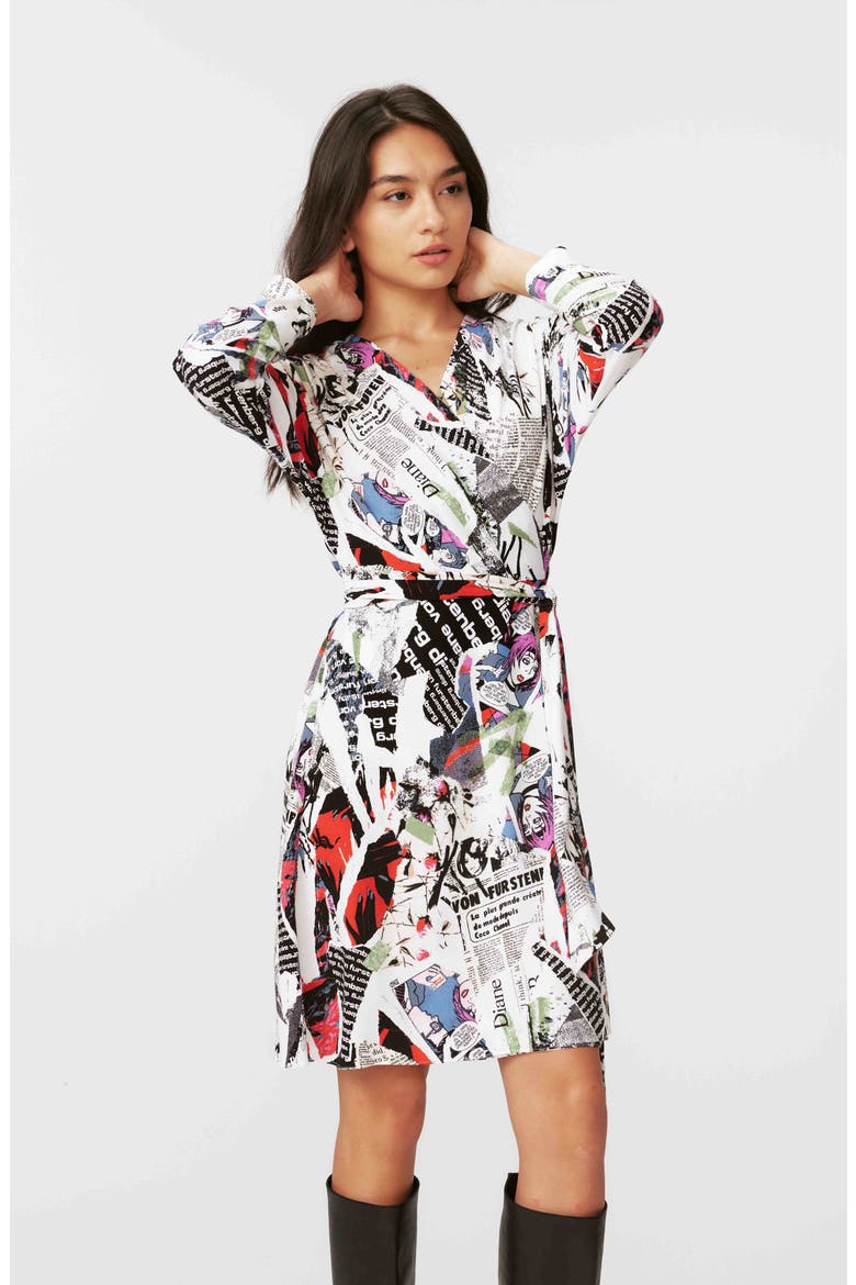 Shia Long Sleeve Wrap Dress, Alternate, color, POSTER GIRL