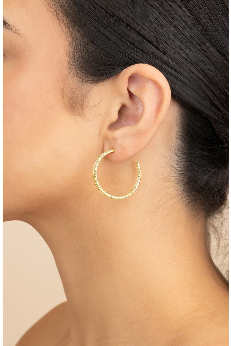Daria Double Row Hoop Earrings, Alternate, color, GOLD