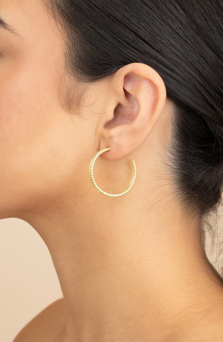 Sterling Forever Daria Double Row Hoop Earrings, Alternate, color, Gold