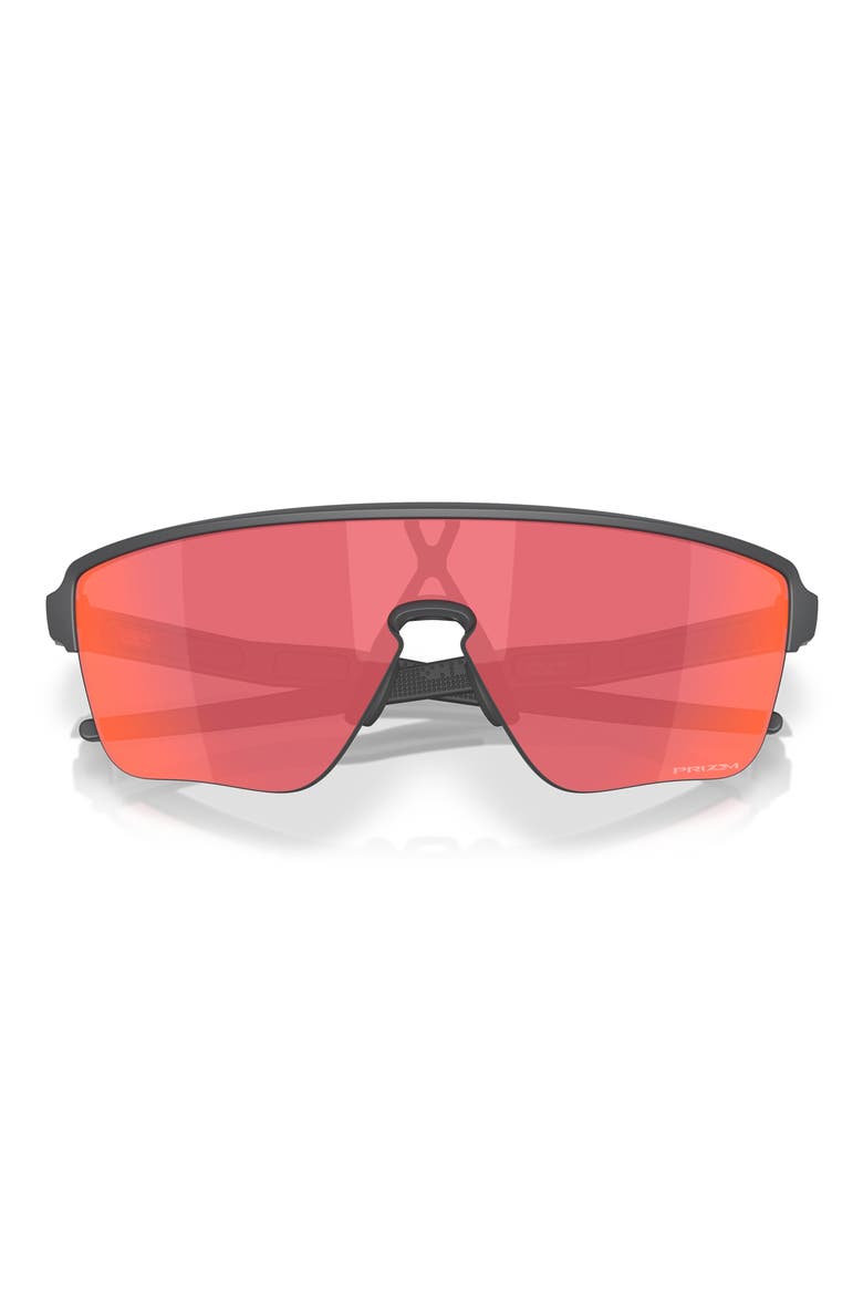 Corridor 142mm Semi Rimless Prizm™ Polarized Shield Sunglasses, Alternate, color, MATTE CARBON / PRIZM TRAIL