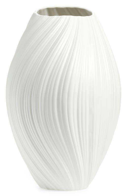Next Pleated Ceramic Vase In White