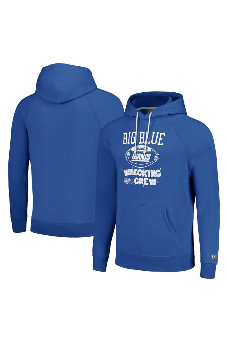 Unisex Homage  Royal New York Giants Hyperlocal Raglan Pullover Hoodie, Main, color, Royal