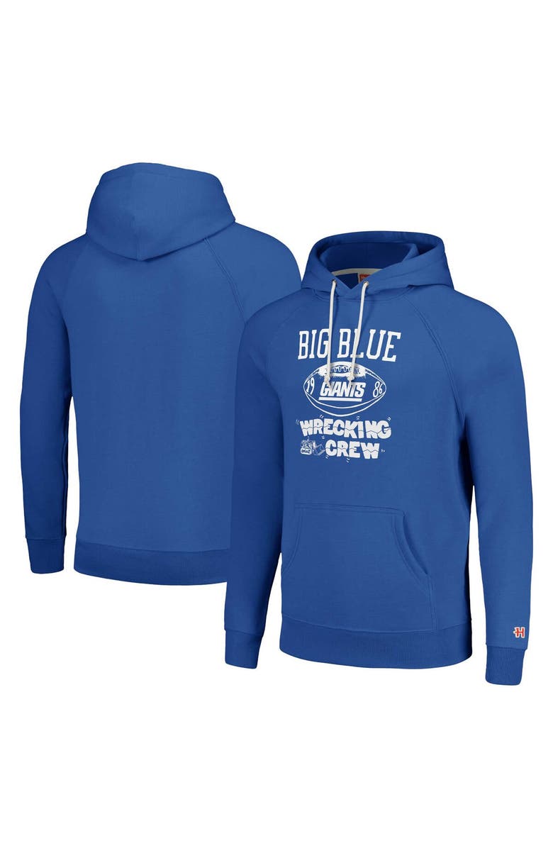 Homage Unisex Homage  Royal New York Giants Hyperlocal Raglan Pullover Hoodie, Main, color, 