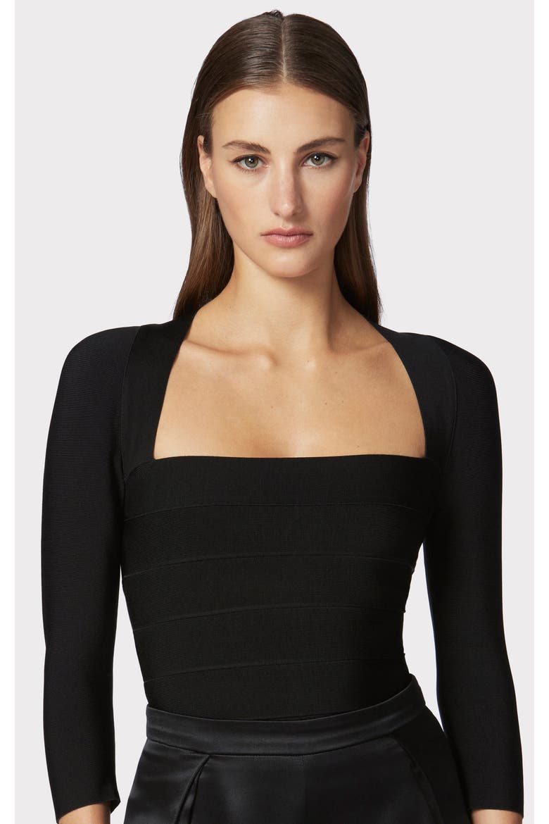 Icon Square Neck Top, Alternate, color, BLACK