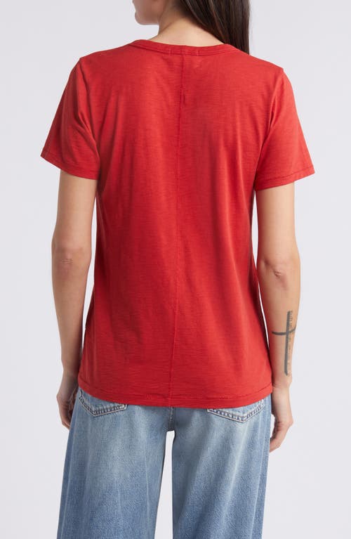 Rag & Bone The Vee Slub Cotton T-shirt In Red