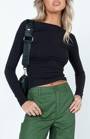 Princess Polly Rixie Open Back Long Sleeve Crop Top