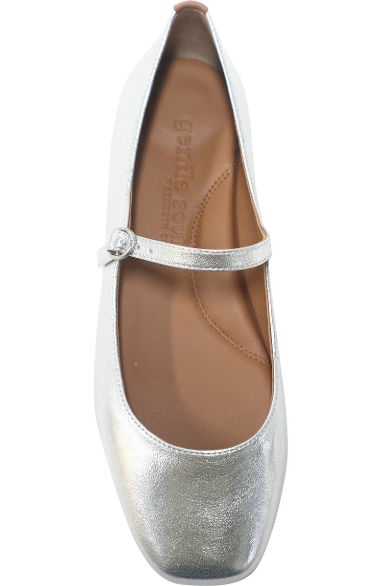 Gentle Souls Wynona Mary Jane Flat, Alternate, color, Silver Leather