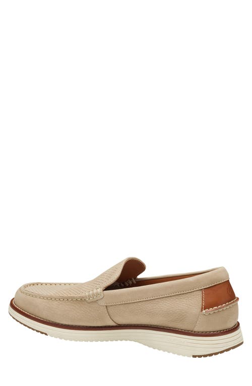 Johnston & Murphy Men's Upton Perforated Venetian Loafer In Taupe Nubuck