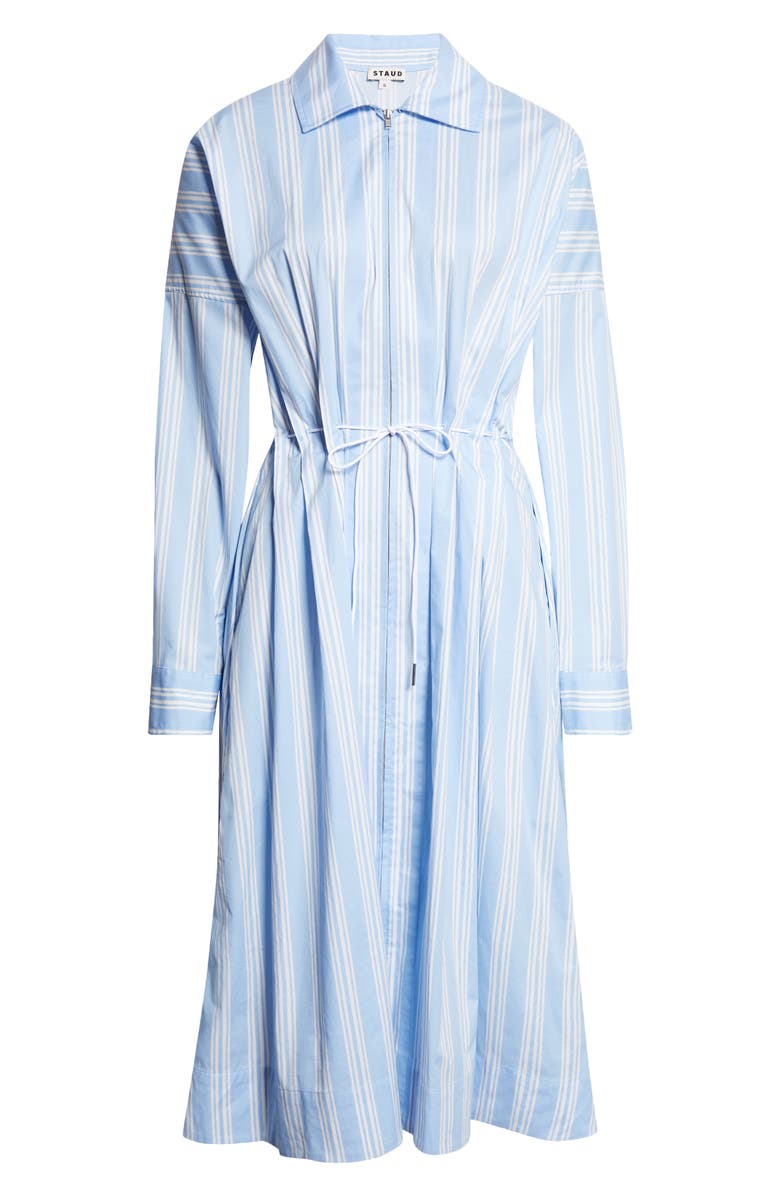 STAUD Chi Stripe Midi Shirtdress, Alternate, color, Ventura Stripe