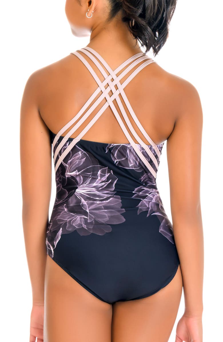 Destira Midnight Bloom Leotard, Alternate, color, Midnight Bloom