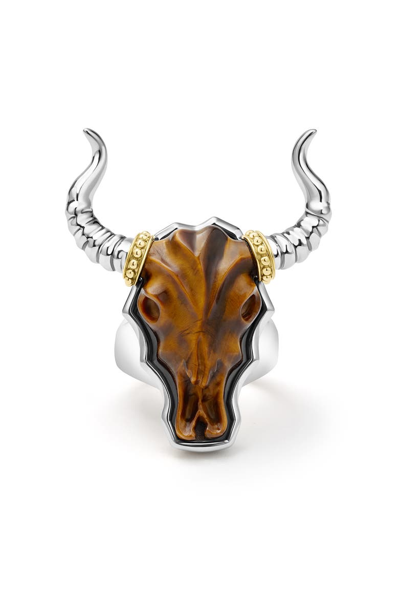 Men's Longhorn Ring, Alternate, color, TIGER'S EYE