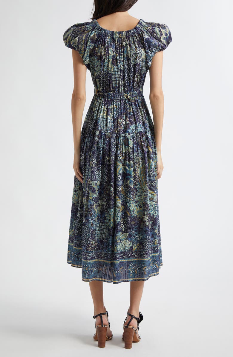 Ulla Johnson Abigail Puff Sleeve Cotton Blend Dress, Alternate, color, 