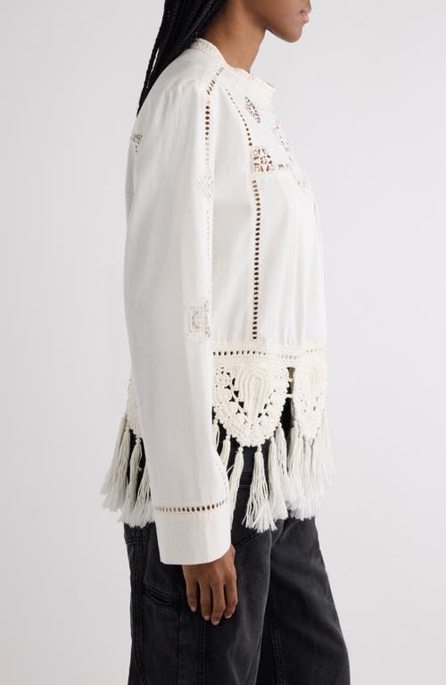 Shop Isabel Marant Severine Cotton Peasant Top In White