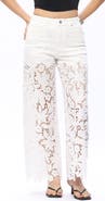 Bayeas Embellished Eyelet High Waist Wide Leg Jeans