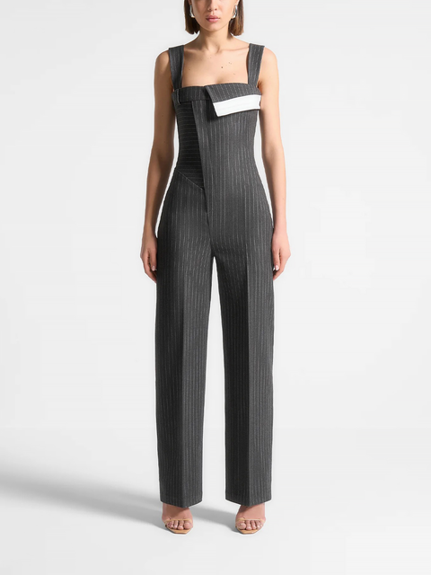 Camille Tailored Pinstripe Jumpsuit