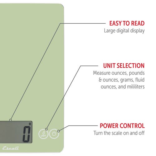 Escali Arti Classic Glass Digital Scale In Green