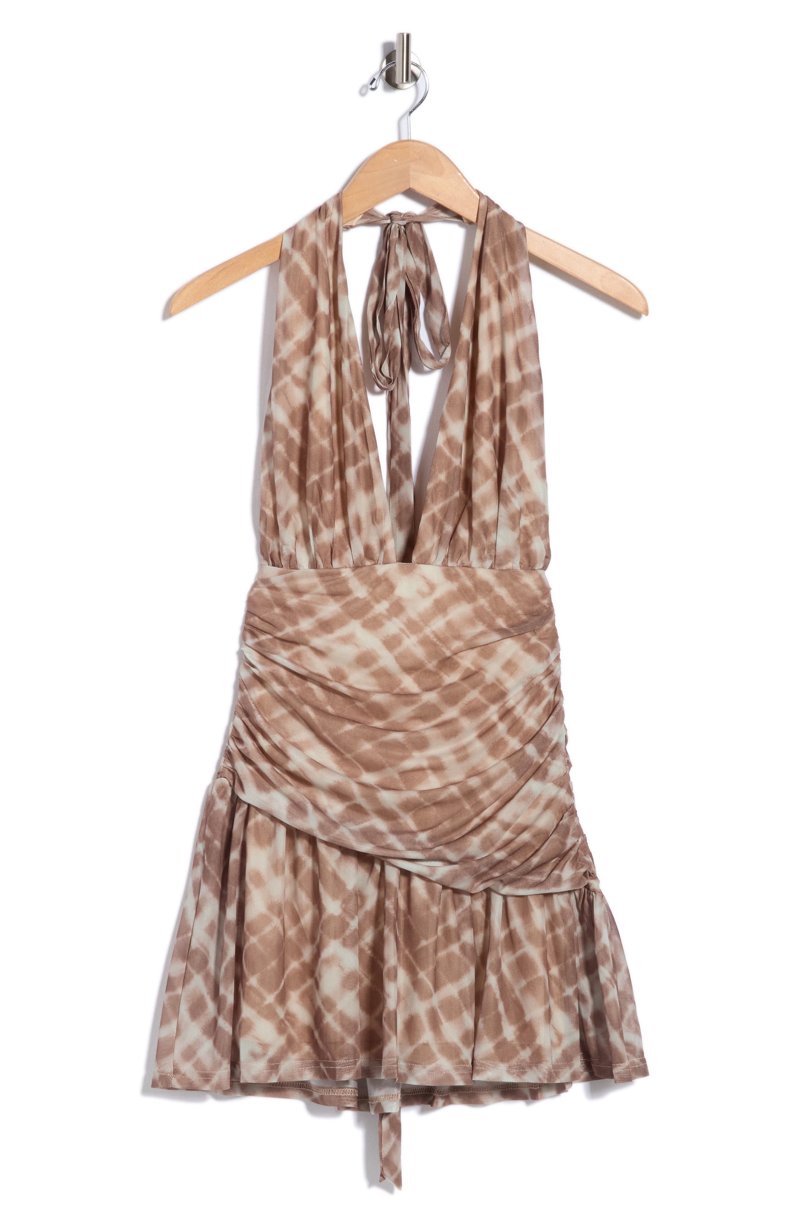 Anjolita Plunge Halter Minidress