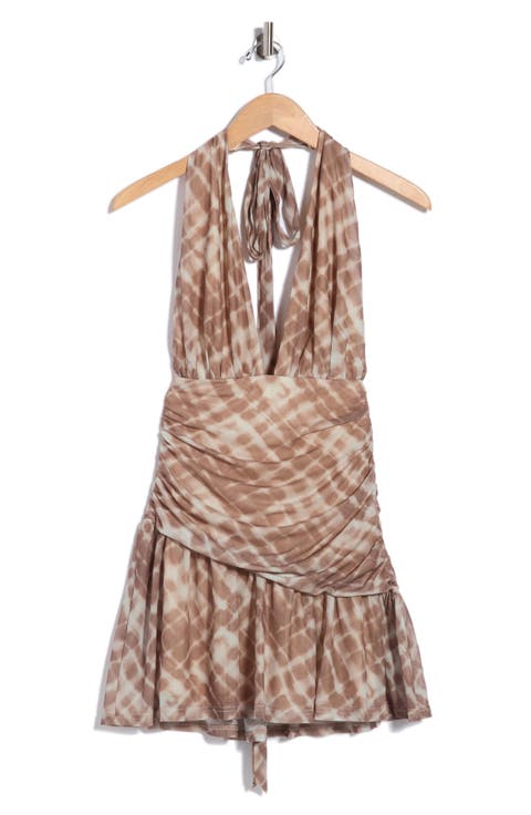 Anjolita Plunge Halter Minidress