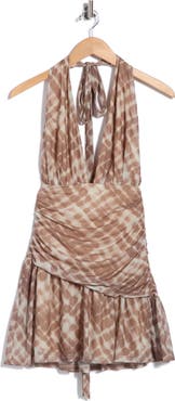 Princess Polly Anjolita Plunge Halter Minidress