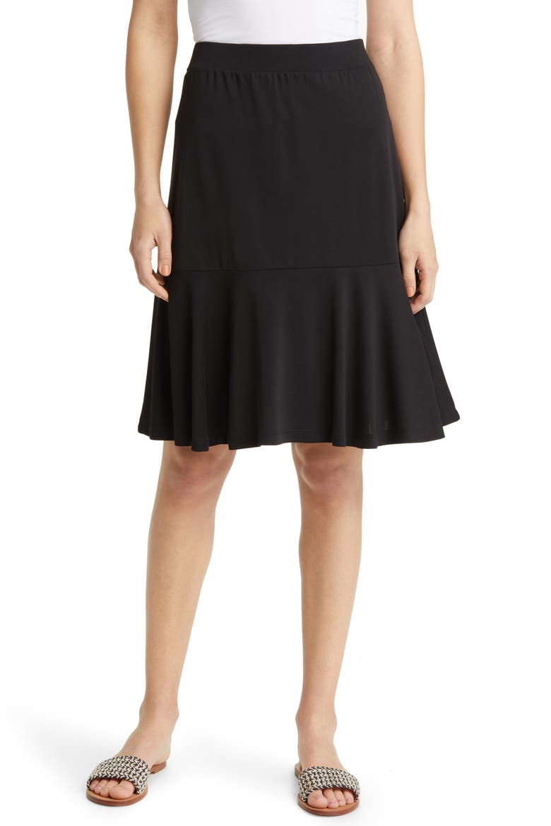 Scarla Ruffle Knit Skirt, Main, color, BLACK