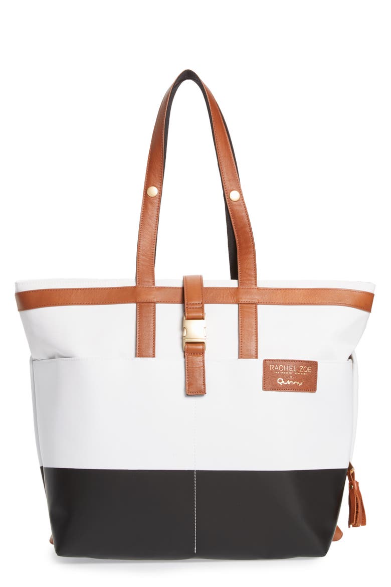 x Rachel Zoe 'Jet Set' Canvas Diaper Bag, Main, color, WHITE