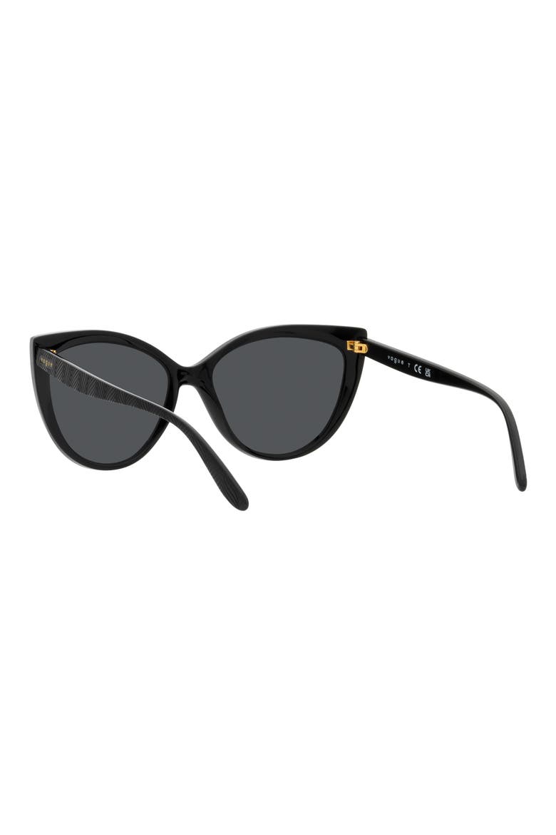 57mm Cat Eye Sunglasses, Alternate, color, BLACK