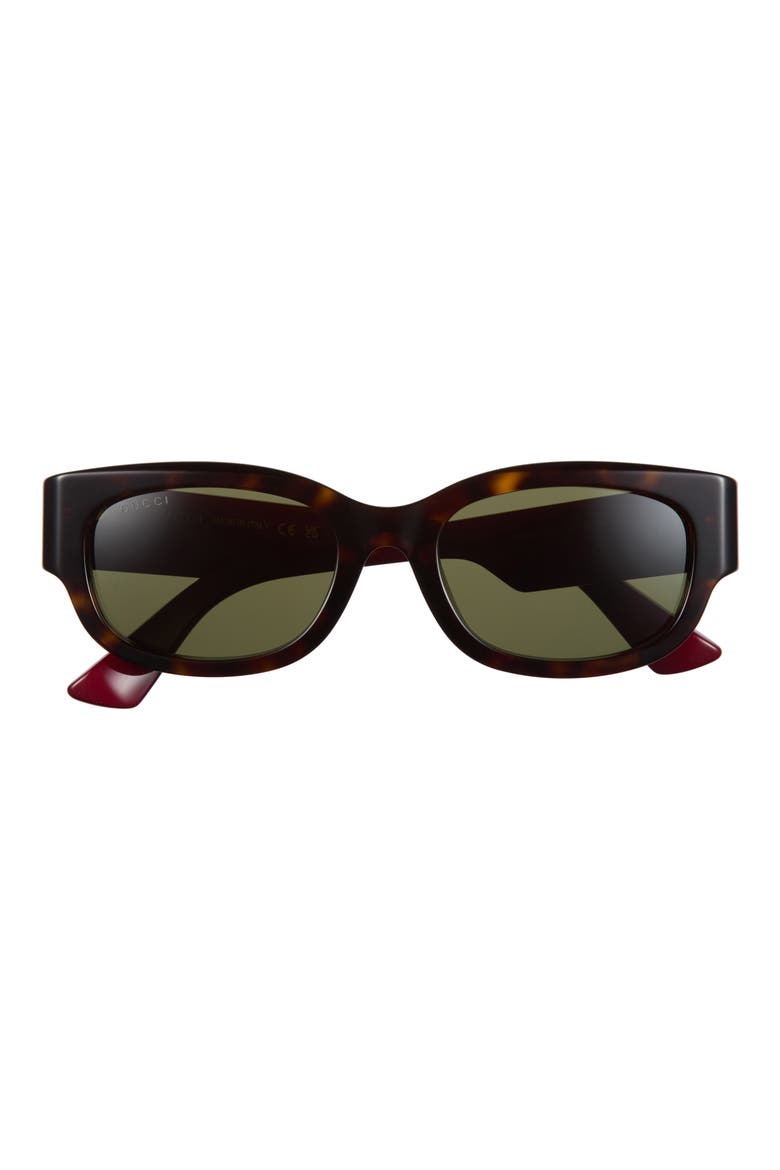 54mm Rectangle Sunglasses, Main, color, HAVANA RED GREEN