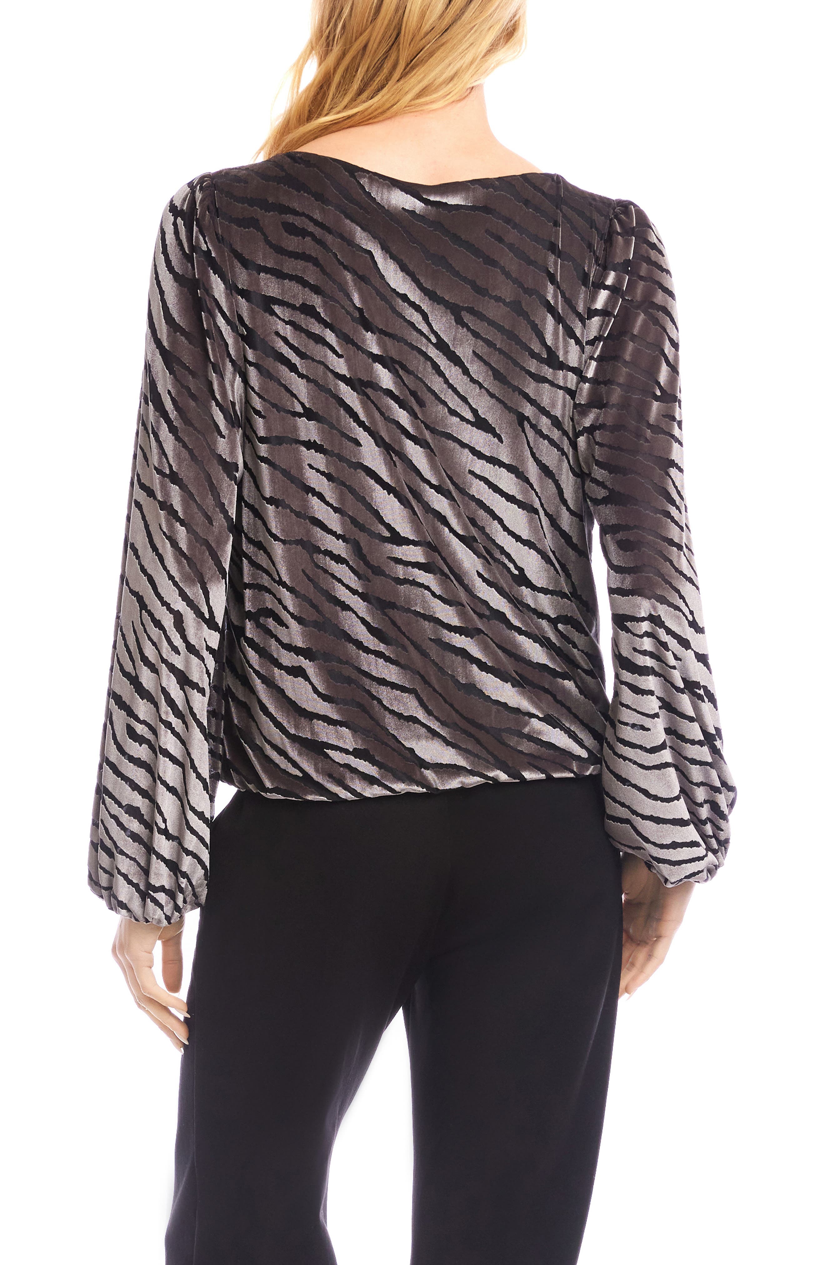Zebra Stripe Velvet Burnout Top - image 2
