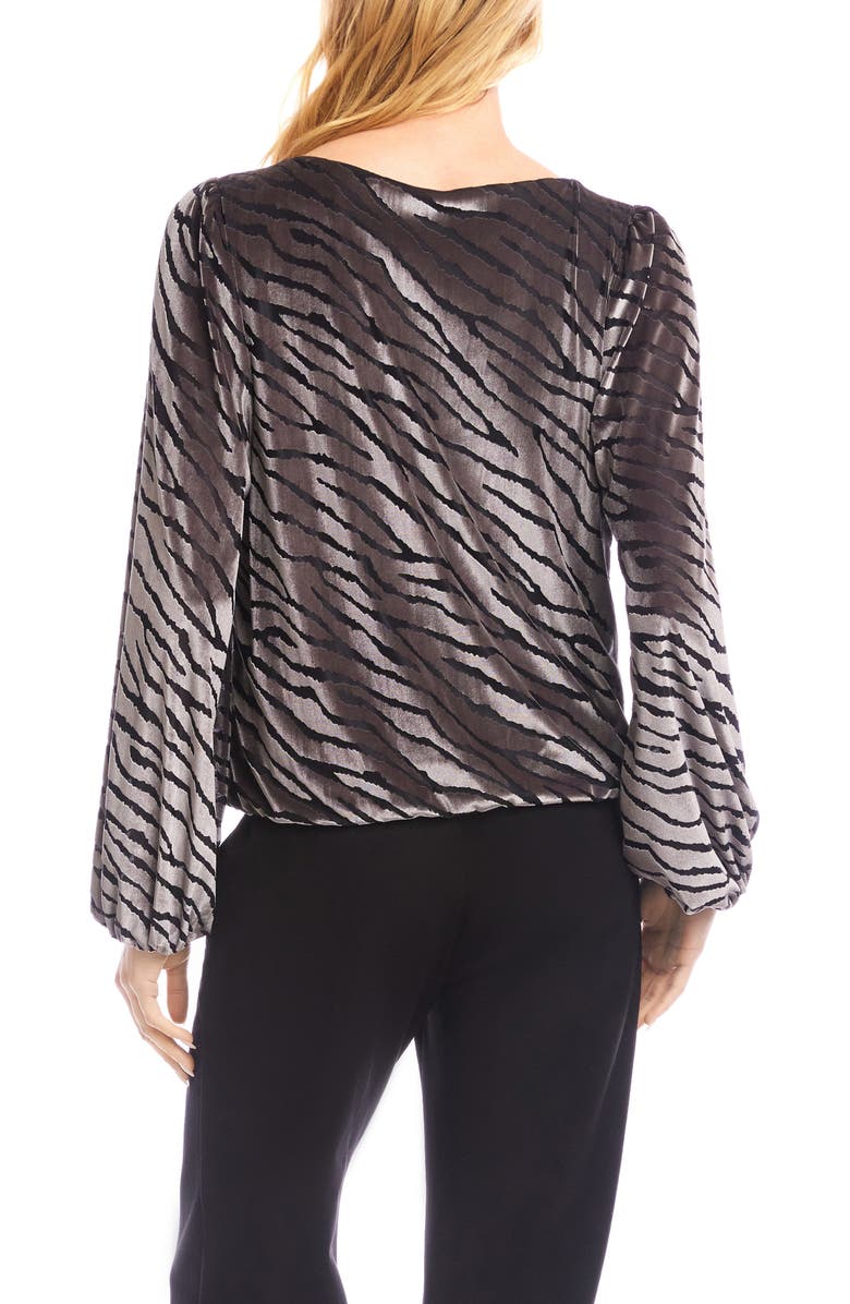 Karen Kane Zebra Stripe Velvet Burnout Top, Alternate, color, Zebra