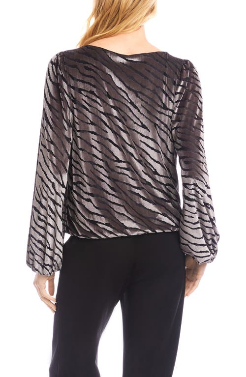 Karen Kane Zebra Stripe Velvet Burnout Top In Multi