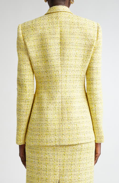 St John St. John Collection Metallic Tweed One-button Jacket In Golden Citrus Lurex Multi