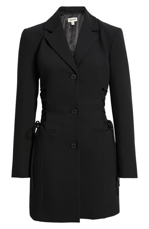 Open Edit Corset Blazer Minidress In Black