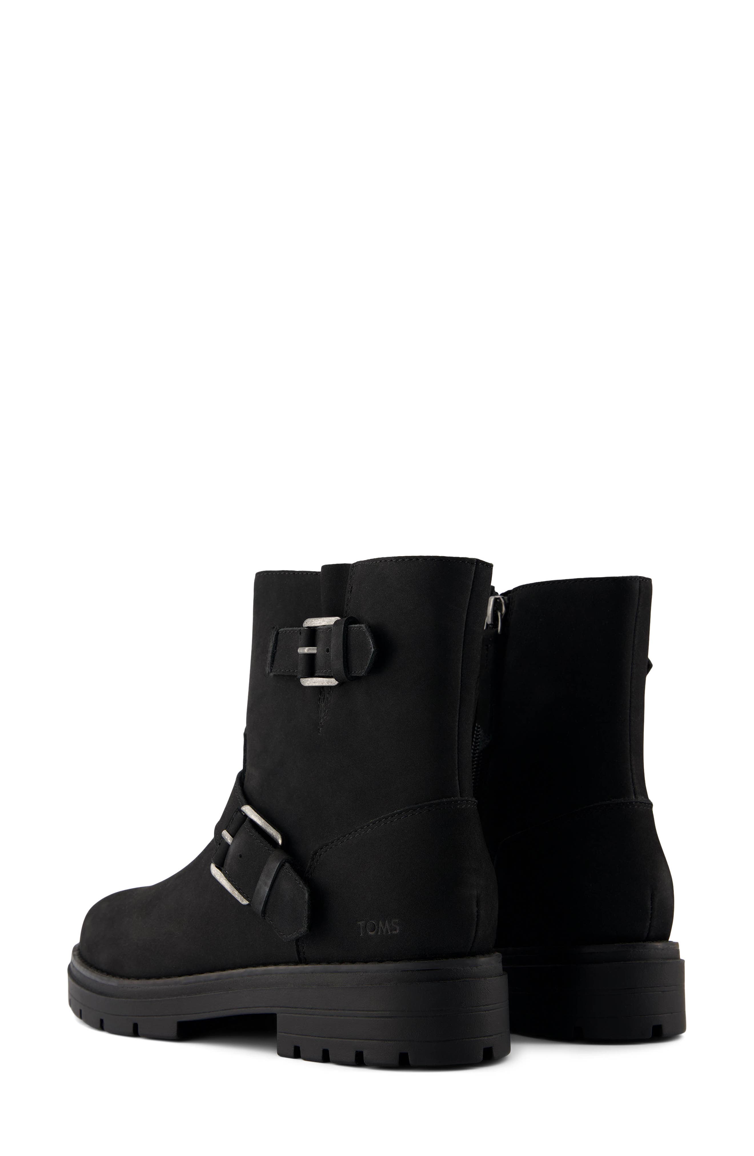 TOMS Ionie Moto Boot, Alternate, color, Black