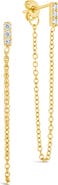 Sterling Forever Chelsea Cubic Zirconia Chain Drop Front/Back Earrings