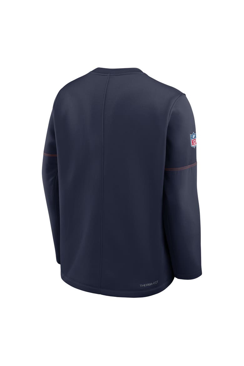 Men's Nike Navy Denver Broncos Sideline Coaches Team Present Midweight Therma-FIT Sweatshirt, Alternate, color, Navy