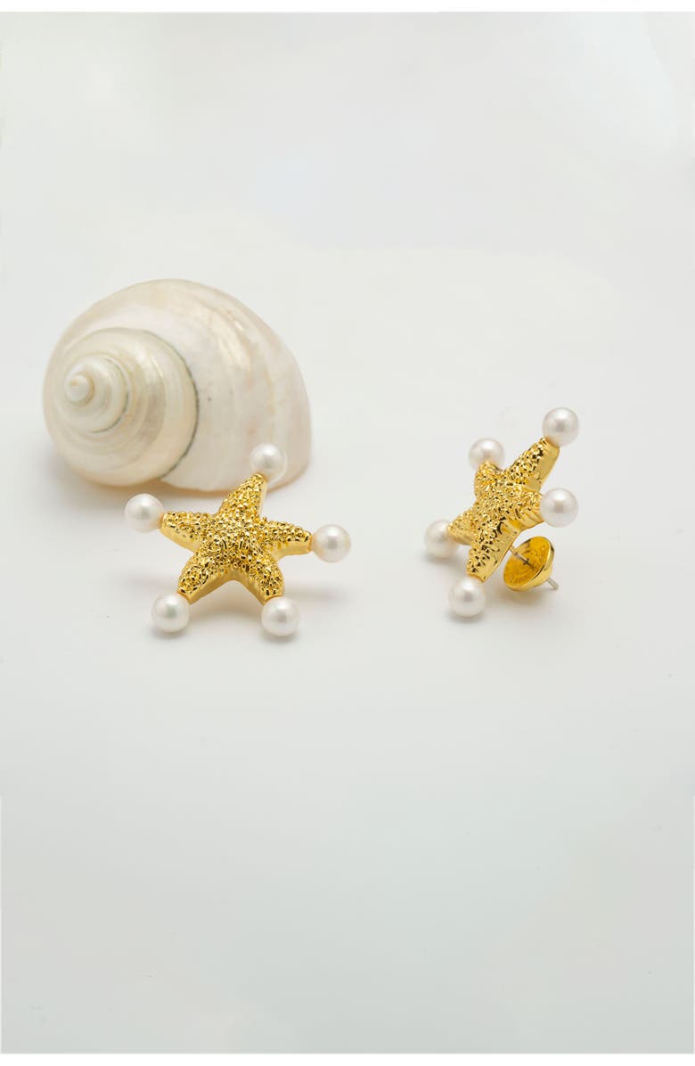 Classicharms Lila Starfish Stud Earrings, Alternate, color, Gold
