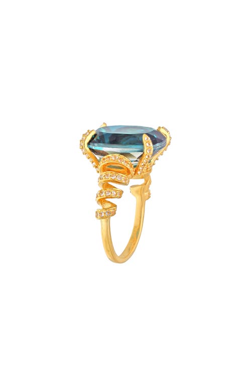 Ys Gems London Blue Topaz Ring In Blue
