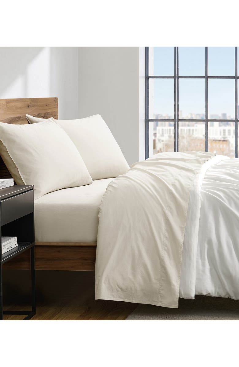 DKNY Vintage Washed Cotton Sheet Set, Alternate, color, Khaki