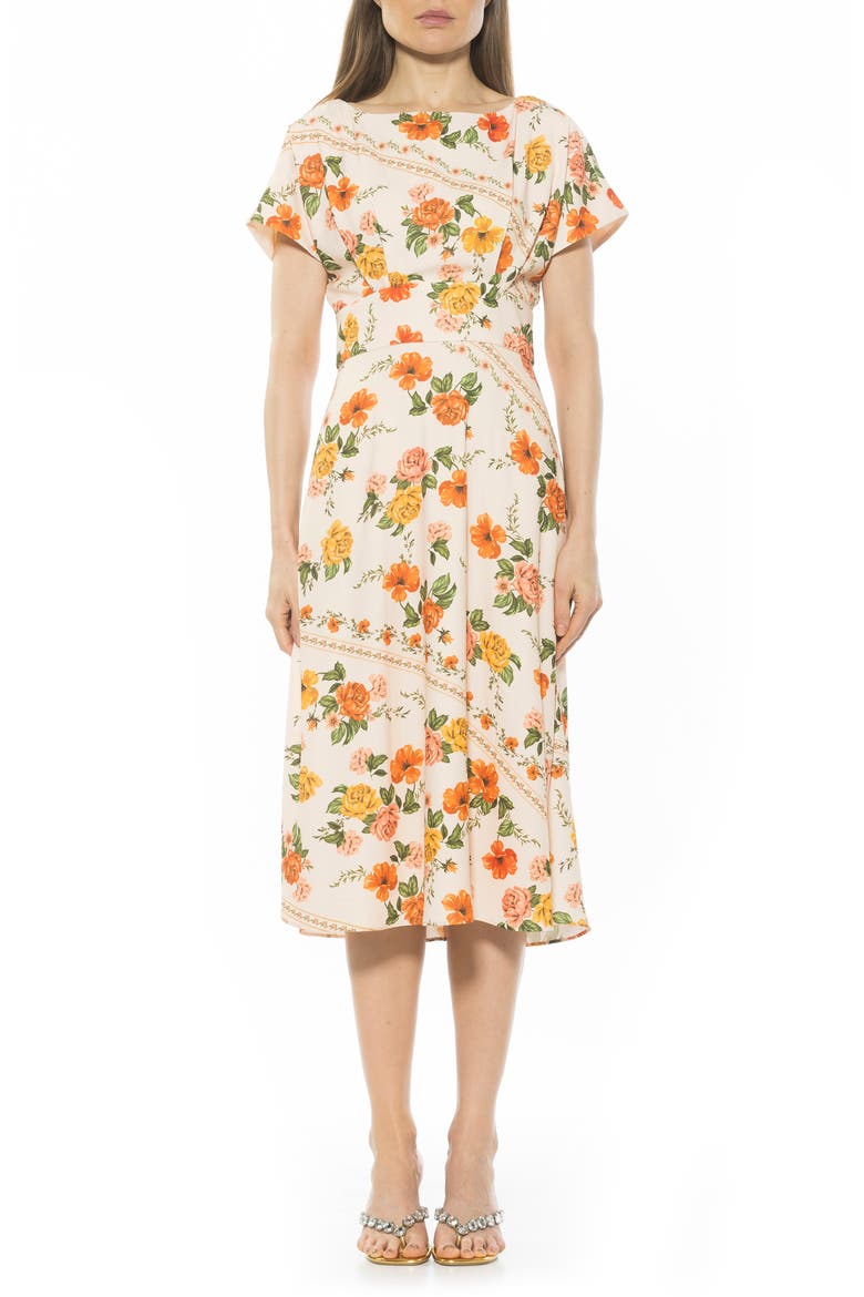 Lottie Dolman Sleeve Dress, Main, color, VINTAGE FLORALS