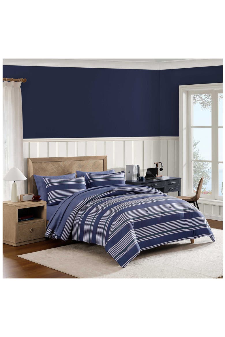 Lido Stripe Comforter Set, Alternate, color, DEEP BLUE