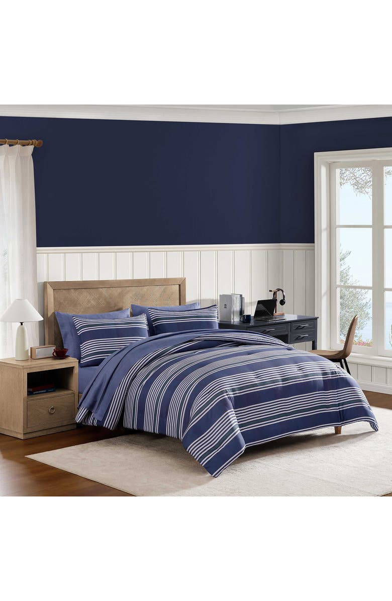 Tommy Hilfiger Lido Stripe Comforter Set, Alternate, color, Deep Blue