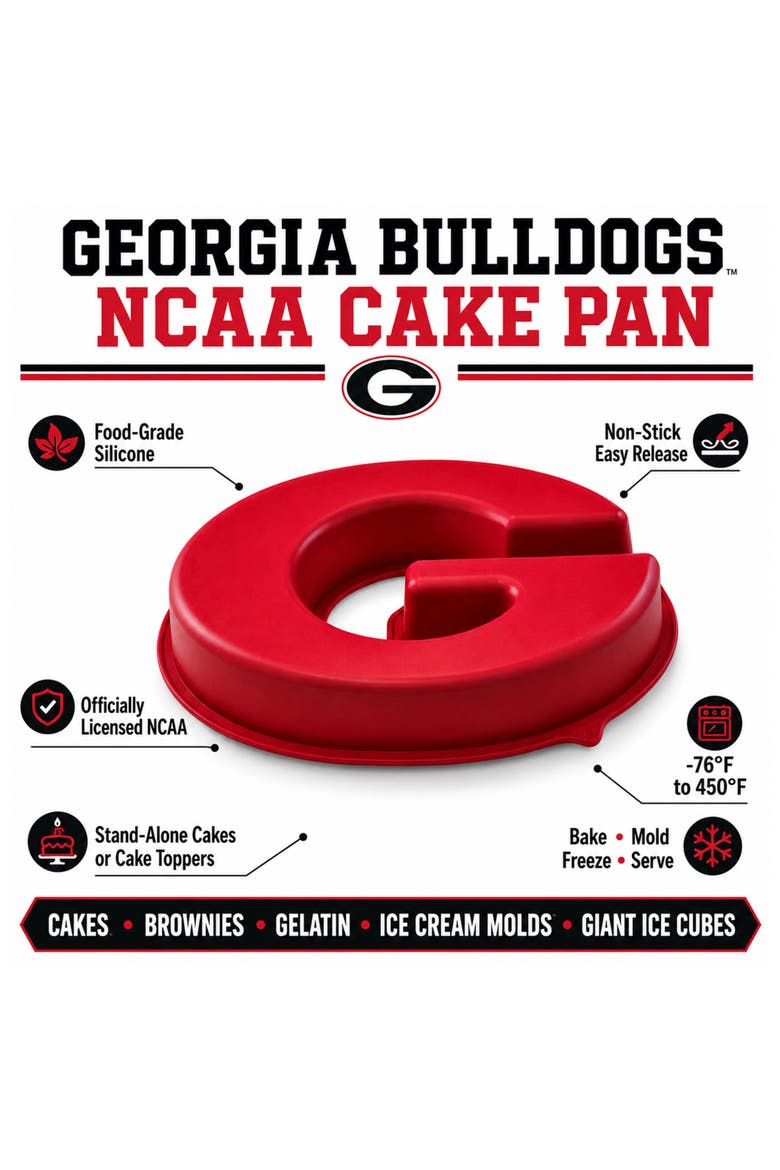 Georgia Bulldogs Cake Pan, Alternate, color, Red