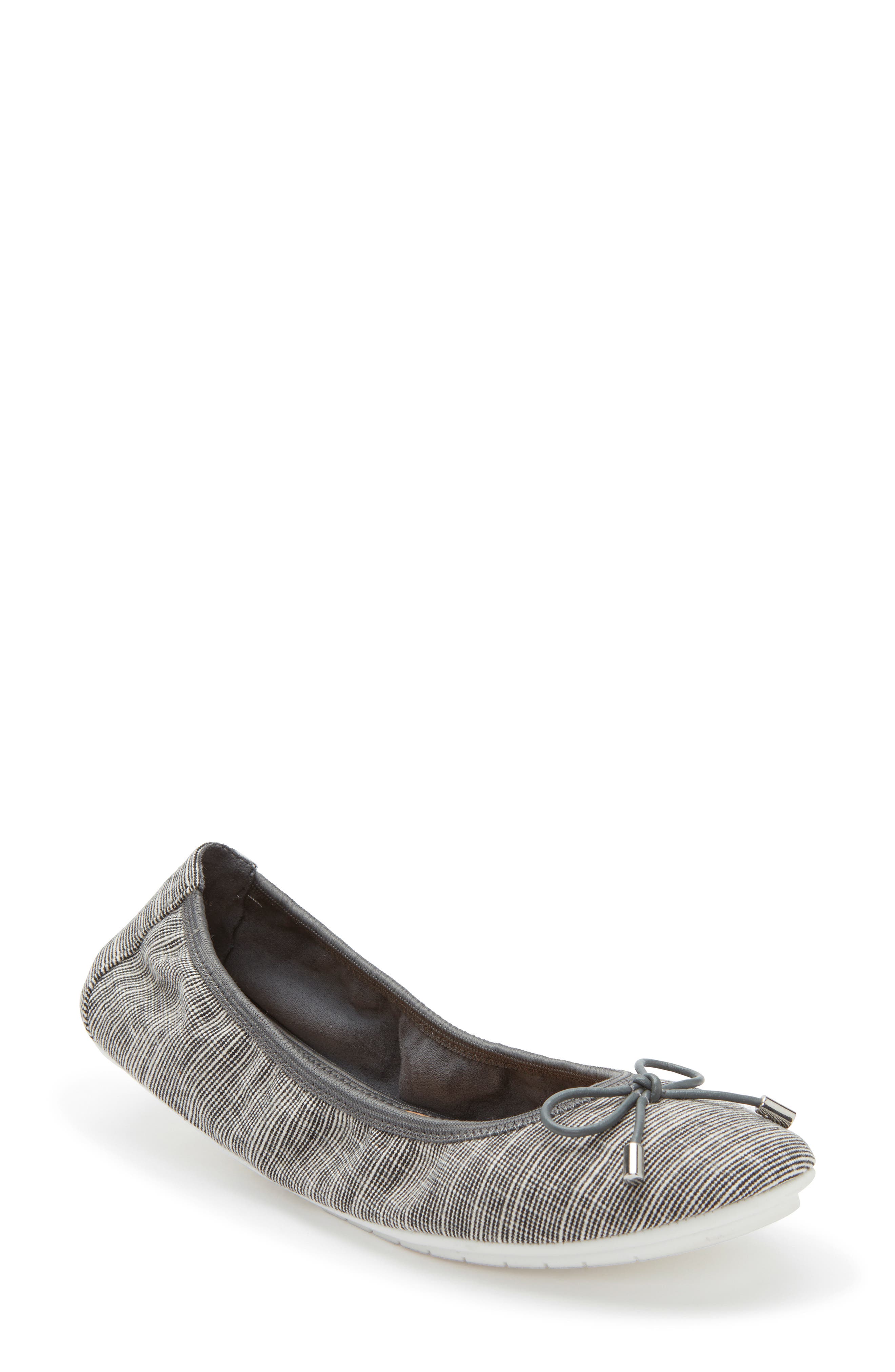 'Halle 2.0' Ballet Flat, Main, color, GREY LINEN FABRIC