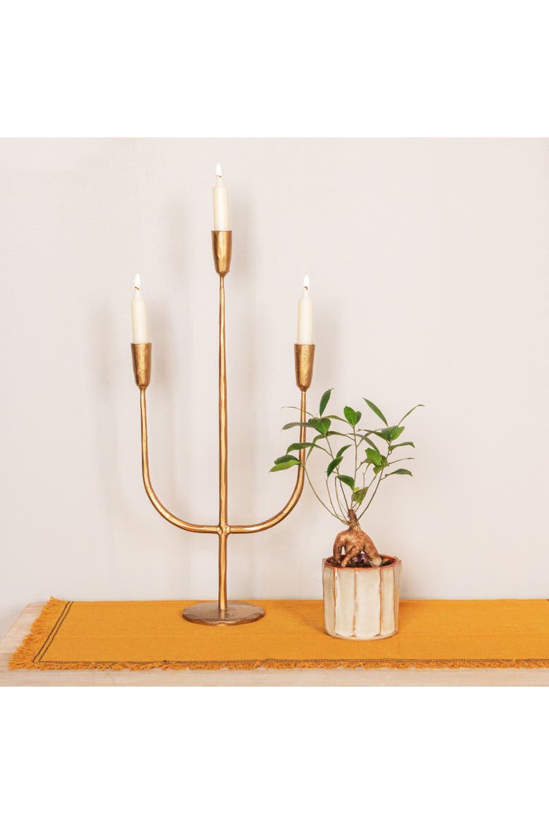 Hand-Forged Metal Candelabra, Antique Copper Finish, Alternate, color, Copper