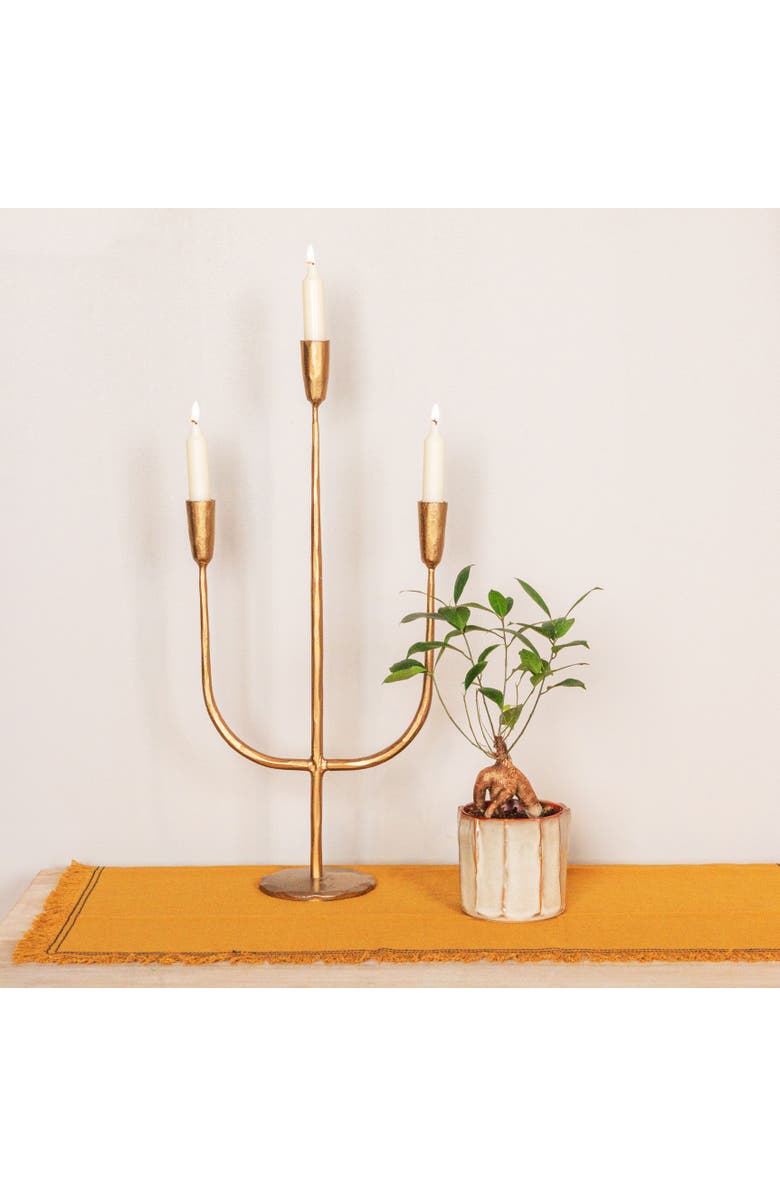Storied Home Hand-Forged Metal Candelabra, Antique Copper Finish, Alternate, color, Copper
