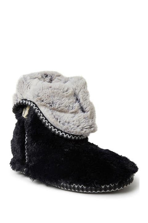 Beth Faux Fur Fold Down Fuzzy Bootie Slipper